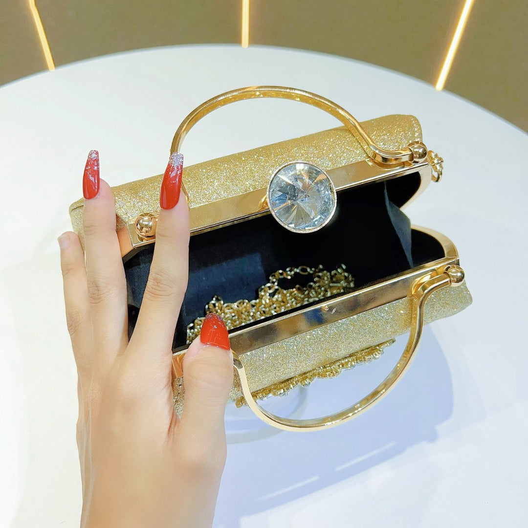 Glittering Floral Embellished Evening Handbag