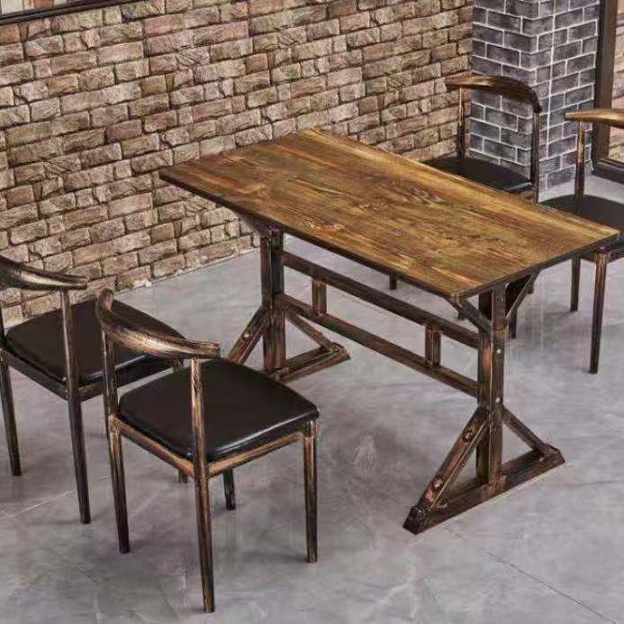 Vintage dining table with custom license plate design Kalsten