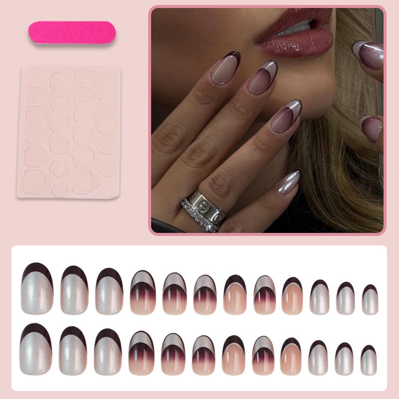 Artificial nail set with elegant gradient and glitter accents Kalsten