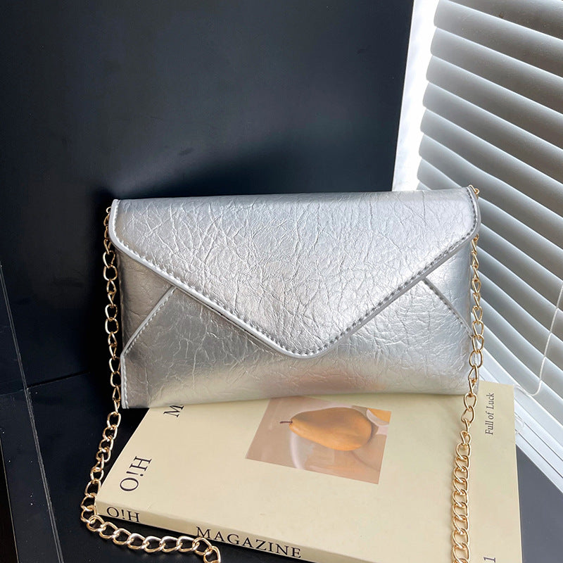 Elegant Chain-Detail Crossbody Clutch