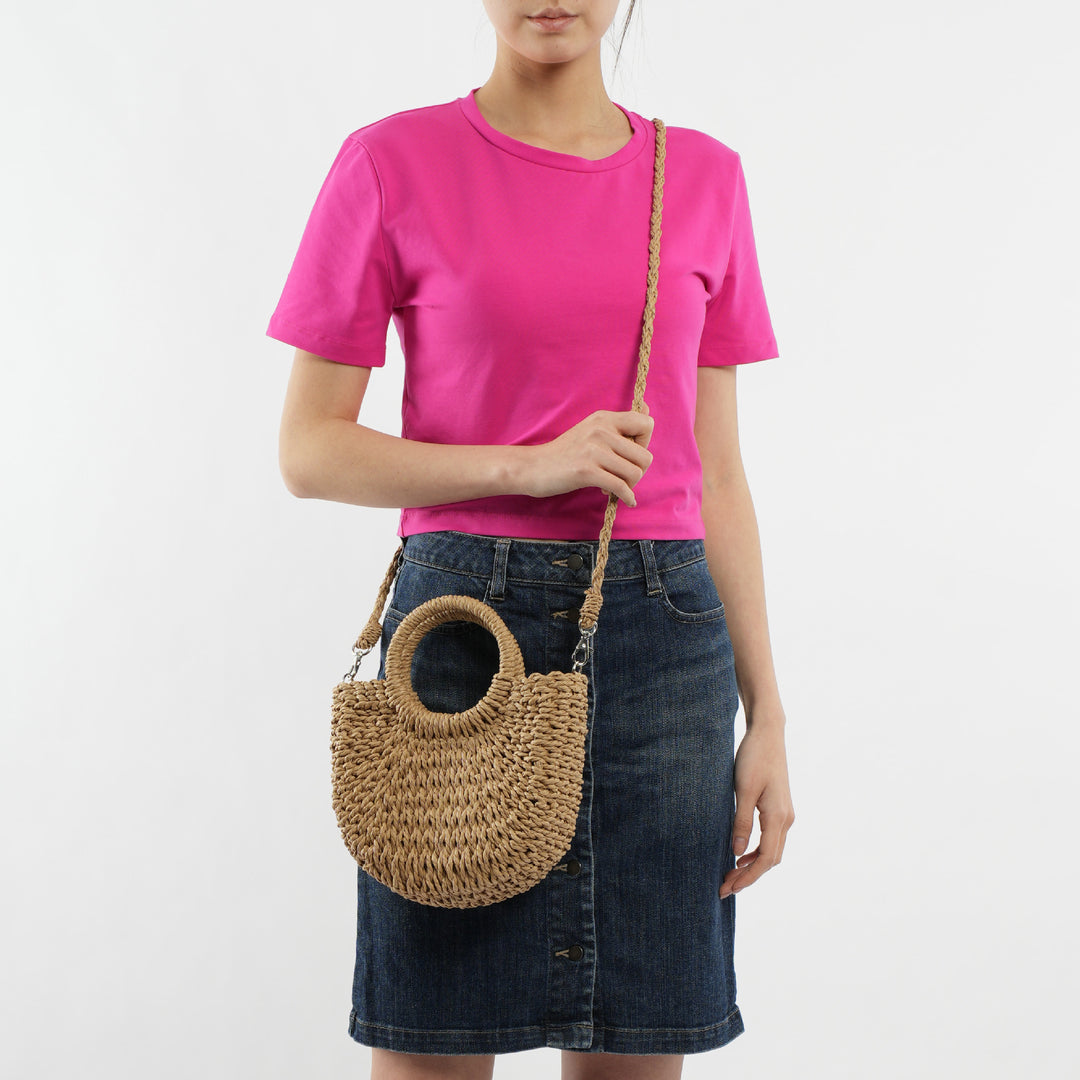 Handmade Basthandbag with Round Handles Kalsten