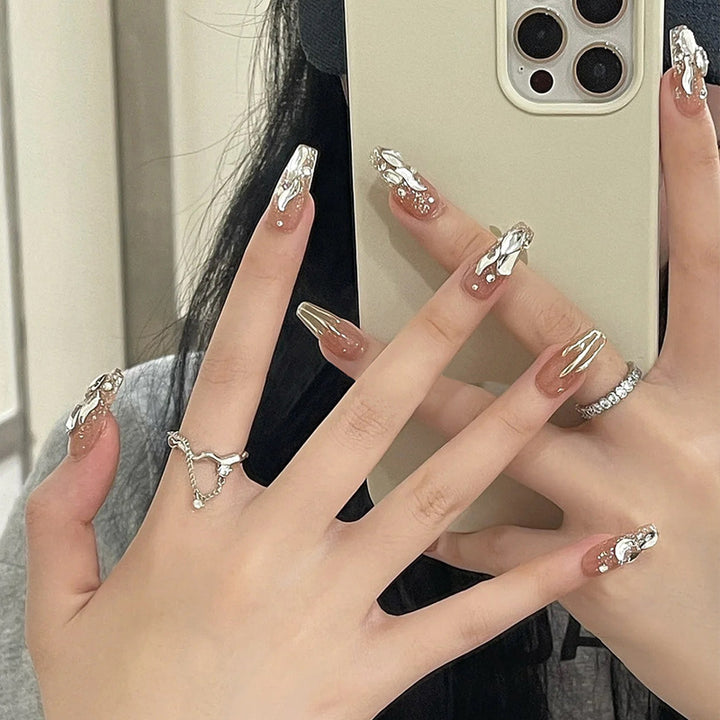 Premium Rhinestone-Embellished Press-On Nails Kalsten