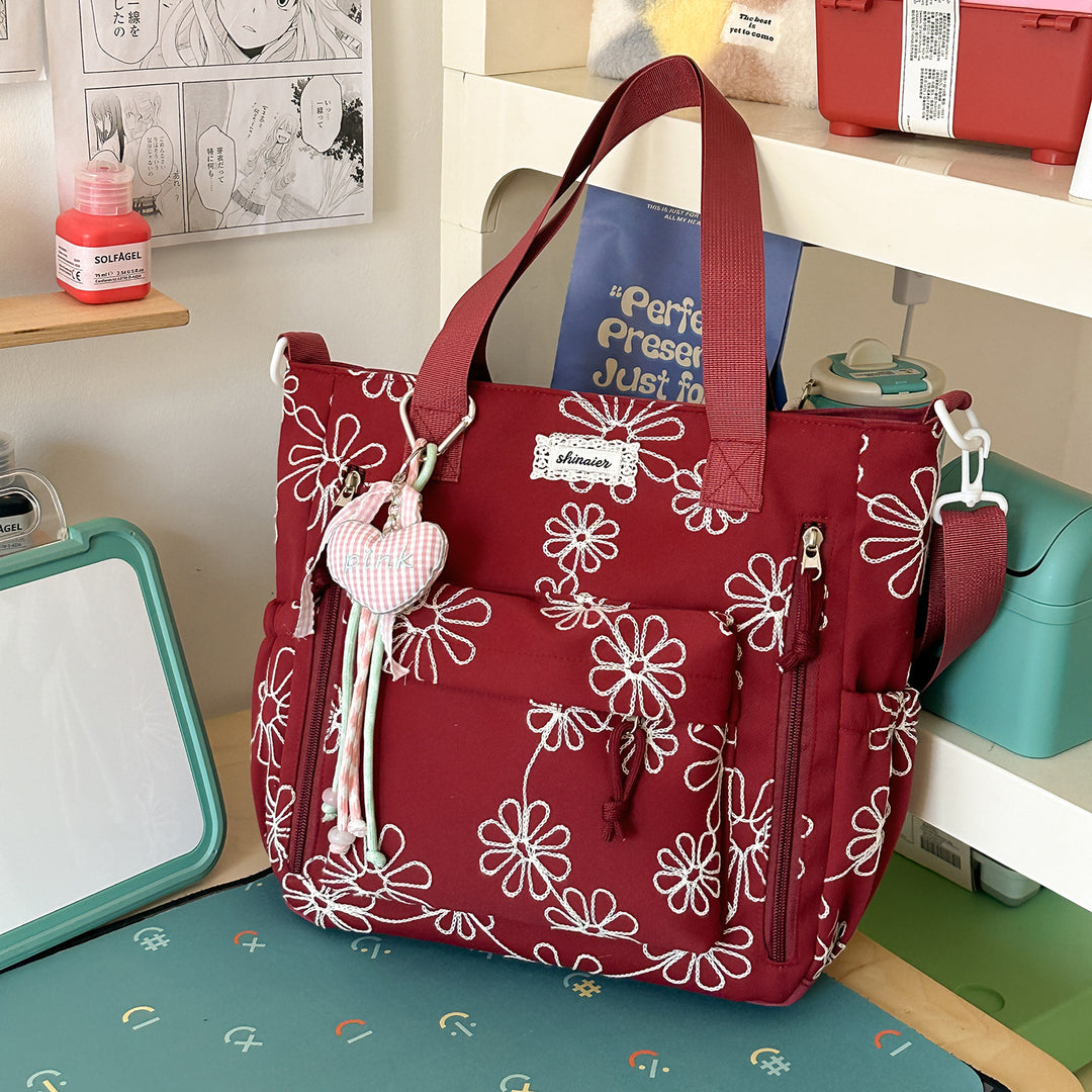 Embroidered Floral Patterned Backpack Kalsten