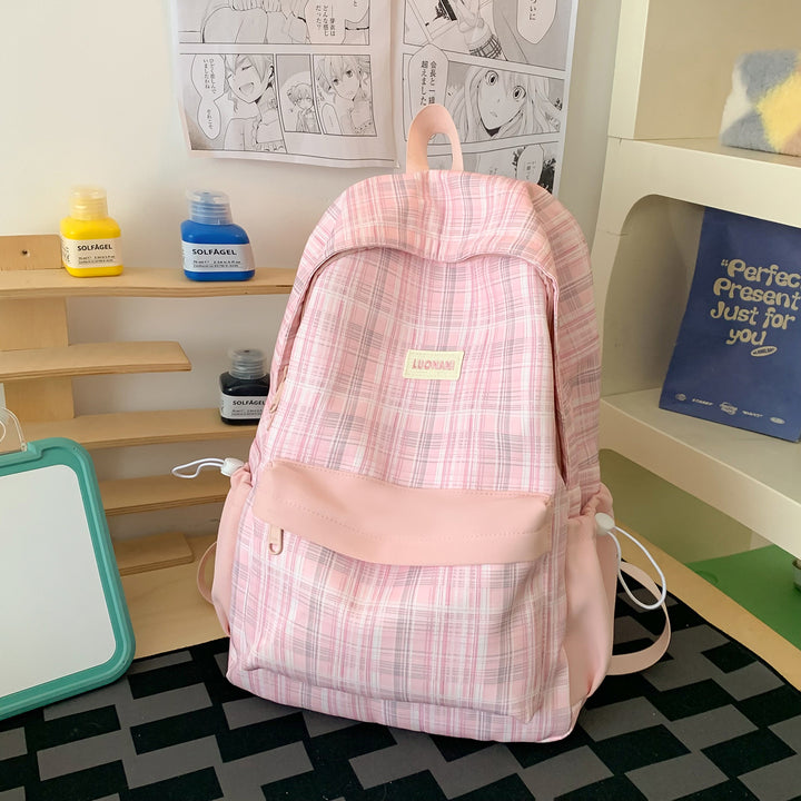 Chic Checked Casual Backpack Kalsten