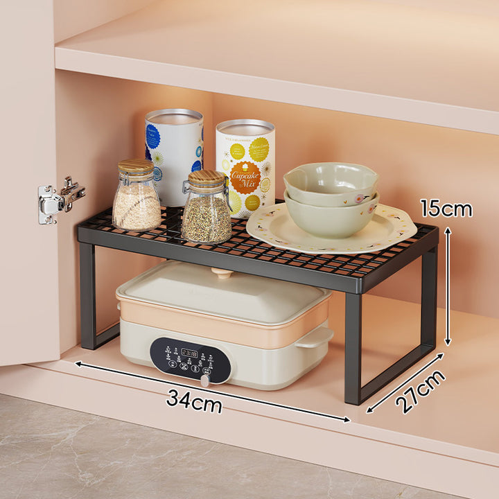 Ventilated Metal Grid Cabinet Shelf Organizer Rack