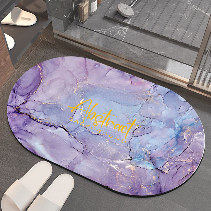 Luxurious Abstract Marble Bath Mat Kalsten