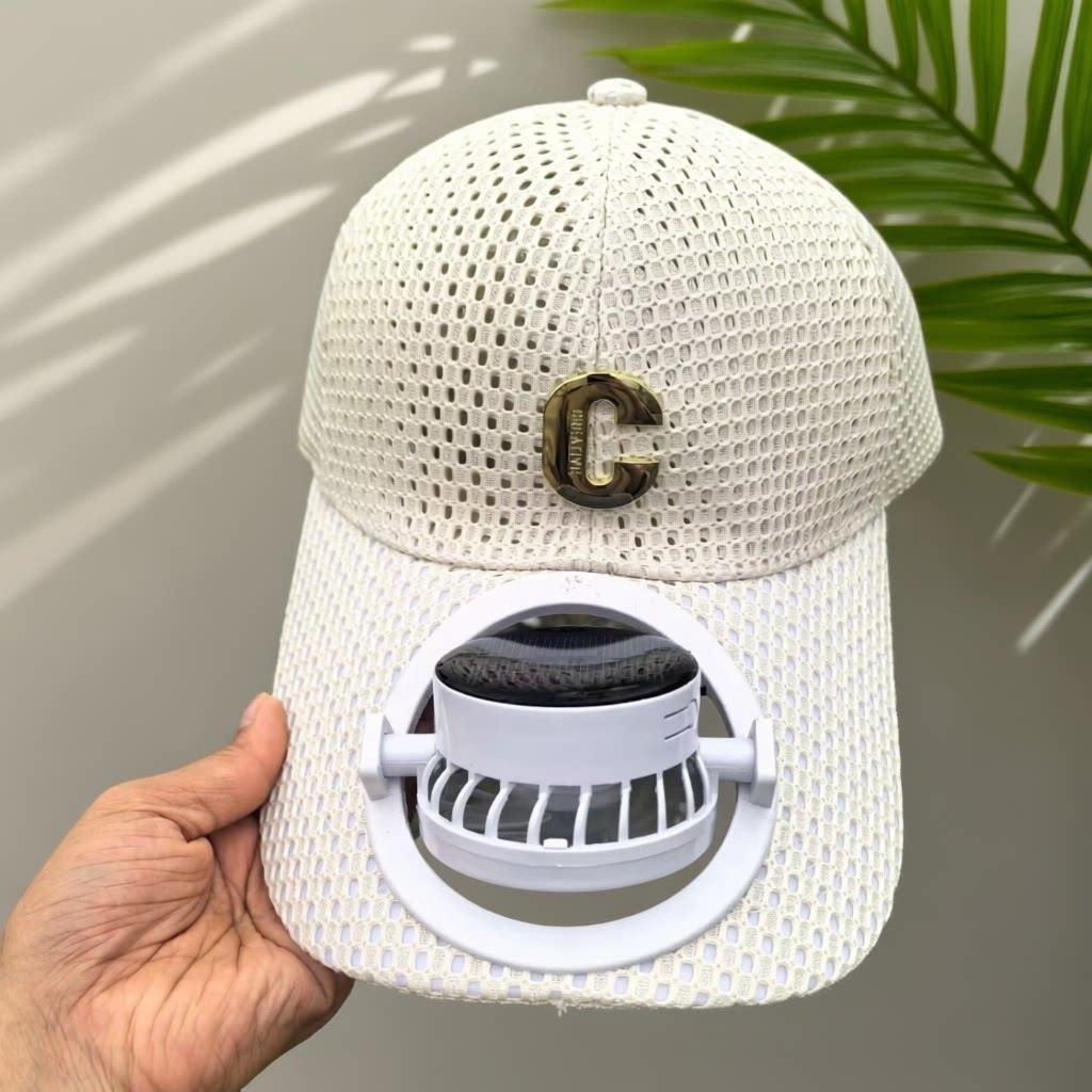Breathable baseball cap with rechargeable fan in the visor and mesh insert Kalsten