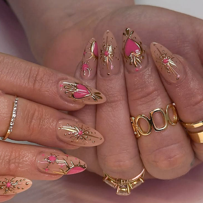 Artistic Heart Design Press-On Nails