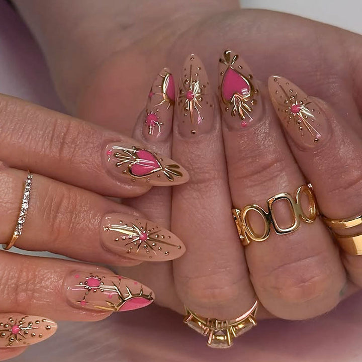 Artistic Heart Design Press-On Nails
