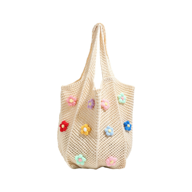 Floral Patterned Crochet Tote Bag Kalsten