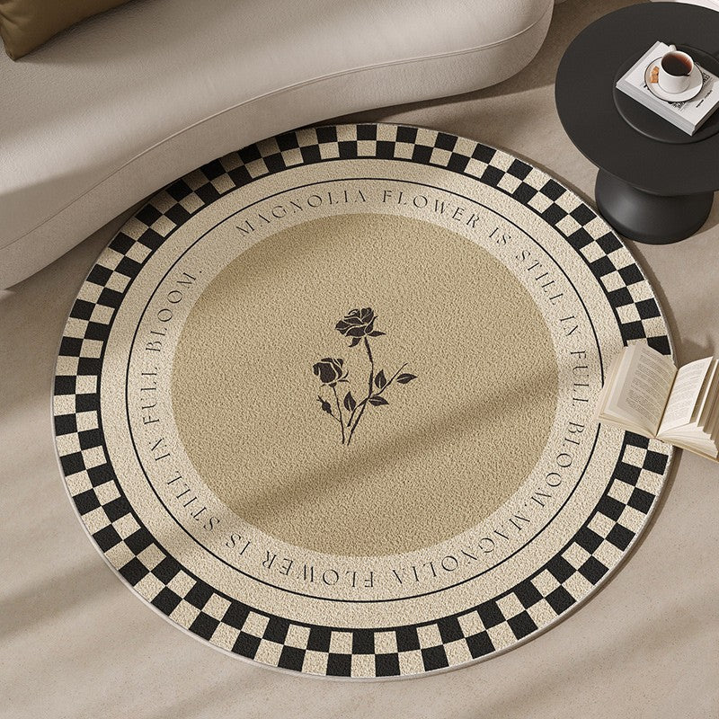 Round Motivational Area Rug Kalsten