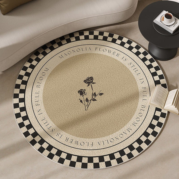 Round Motivational Area Rug Kalsten
