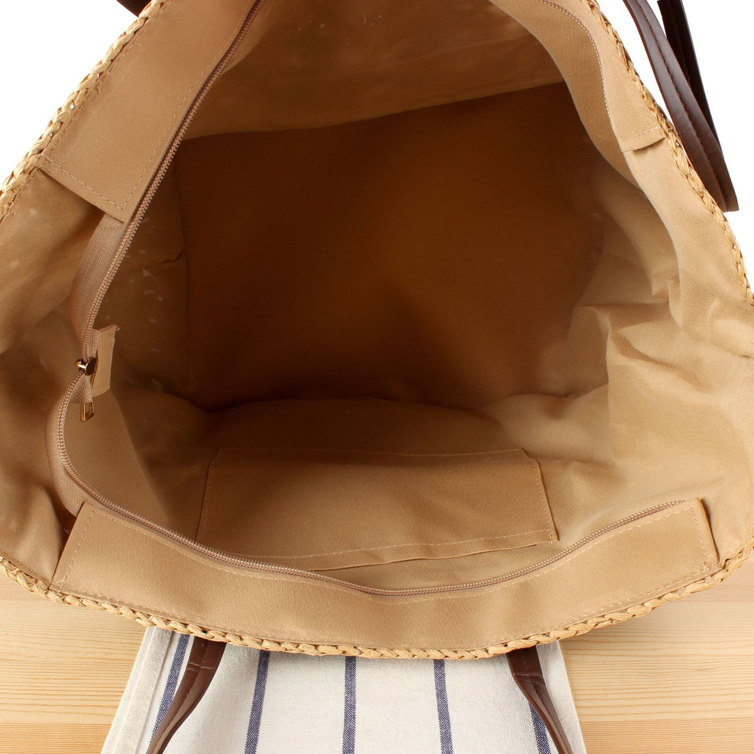 Designer basket bag with elegant leather handles Kalsten