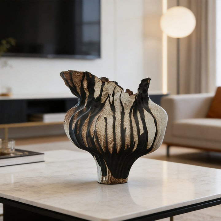 Artistic Textured Ceramic Flower Vase