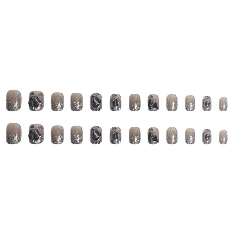 Elegant Crystal-Embellished Press-On Nail Art Kalsten