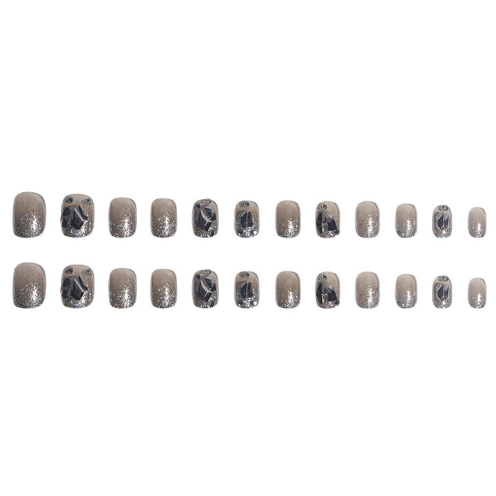 Elegant Crystal-Embellished Press-On Nail Art Kalsten