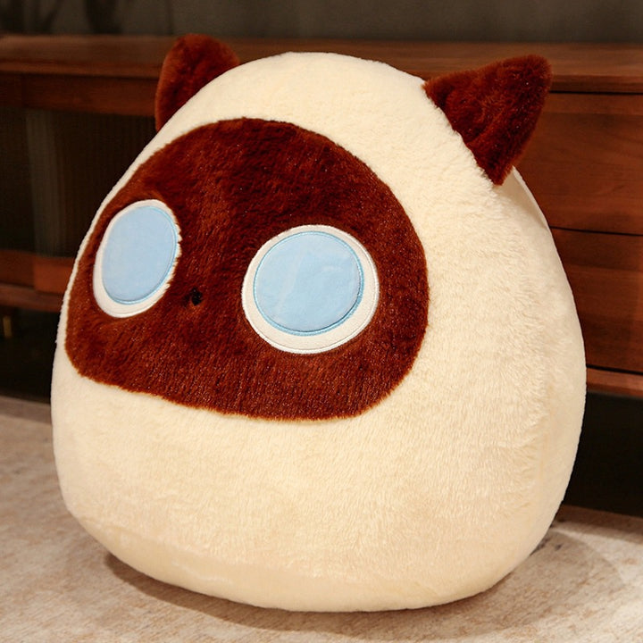 Cozy plush floor seat pouf in cat shape with shape-retaining filling