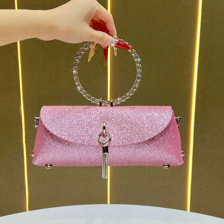 Sparkling Rhinestone-Handled Evening Clutch