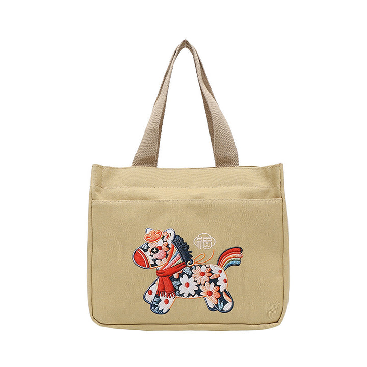 Portable Embroidered Tote Bag