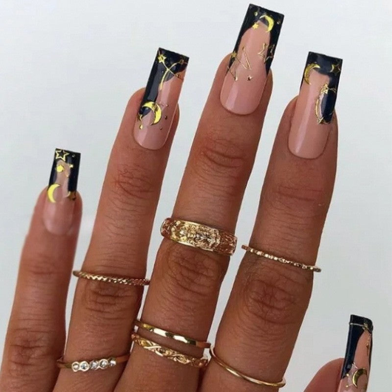 Artful Gel Nails with Elegant Floral Design and Glitter Accents Kalsten