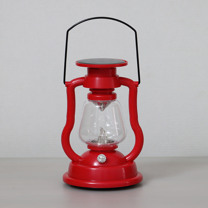Antique-Inspired Solar LED Lantern With Glass Globe And Metal Handle Kalsten