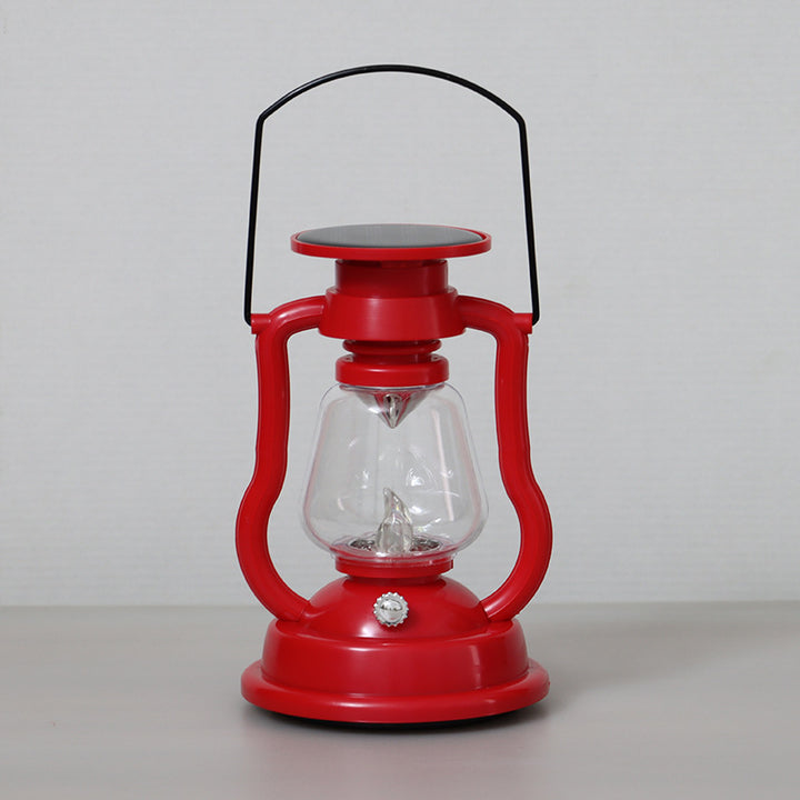 Antique-Inspired Solar LED Lantern With Glass Globe And Metal Handle Kalsten