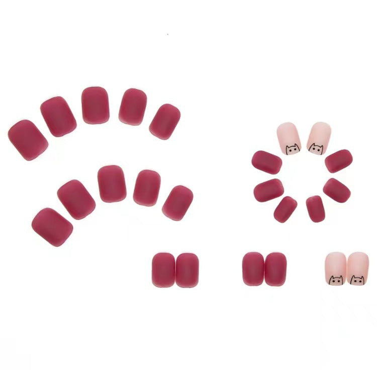 Cute Cartoon-Themed Press-On Nail Art Set