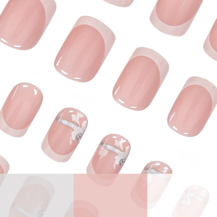 French Tip Floral Nail Art Enhancements Kalsten