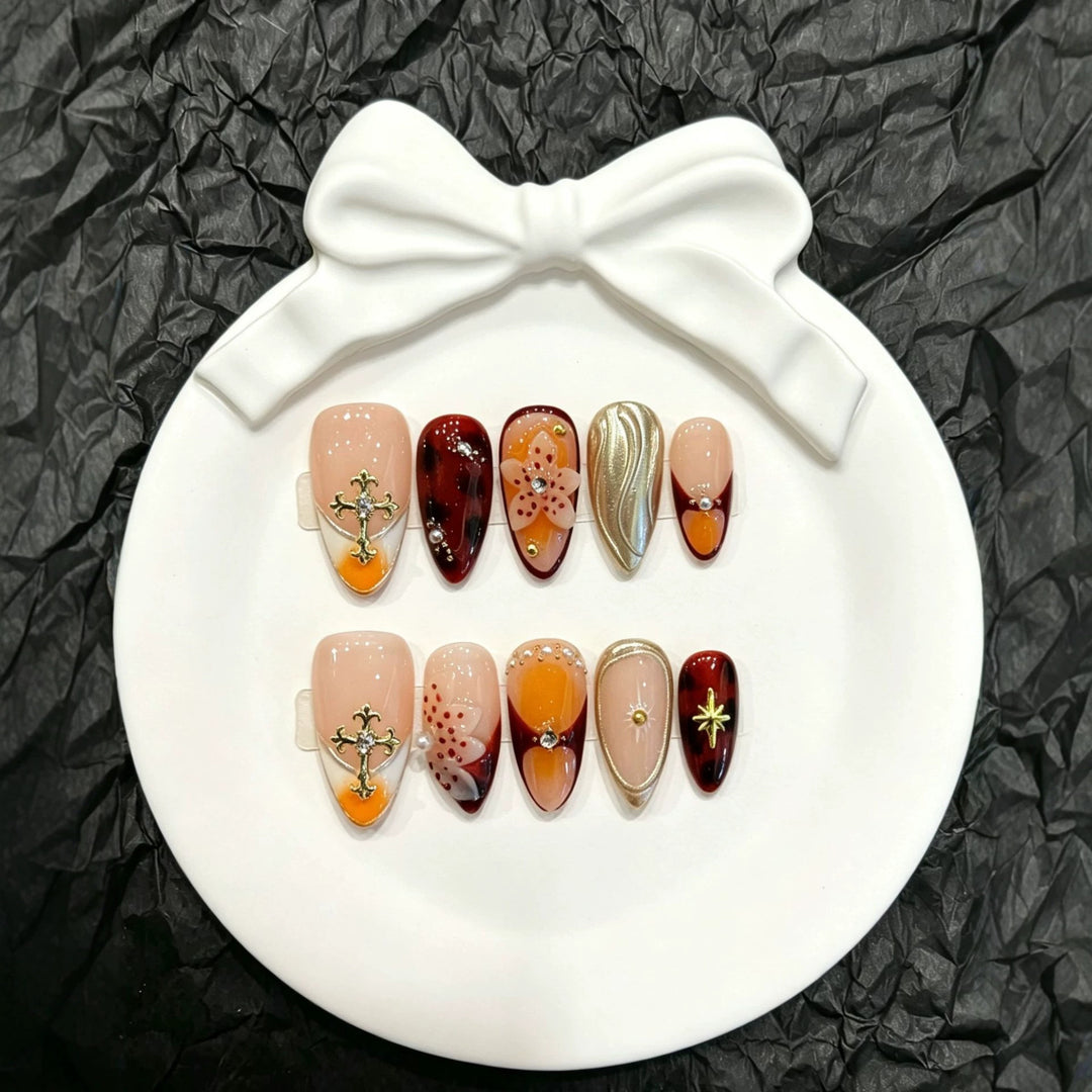Artistic Ornate Press-On Nail Art Set