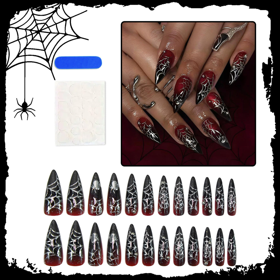 Art nail set with unique spooky designs Kalsten