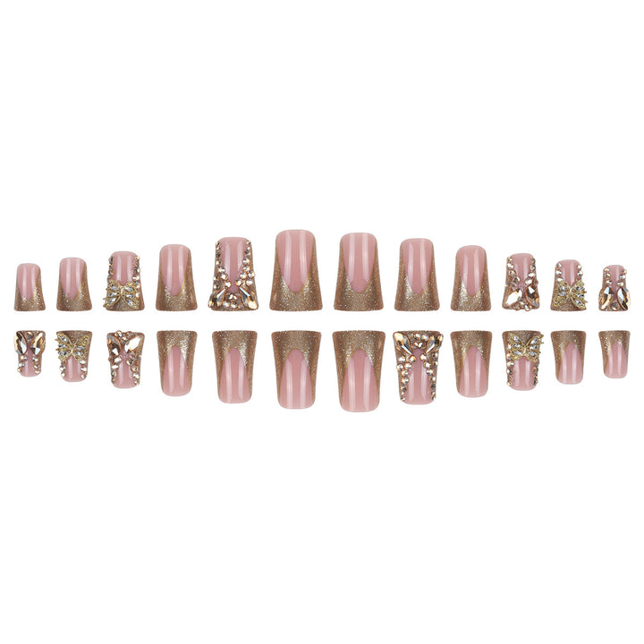 Glamorous Rhinestone Butterfly Press-On Nails Kalsten