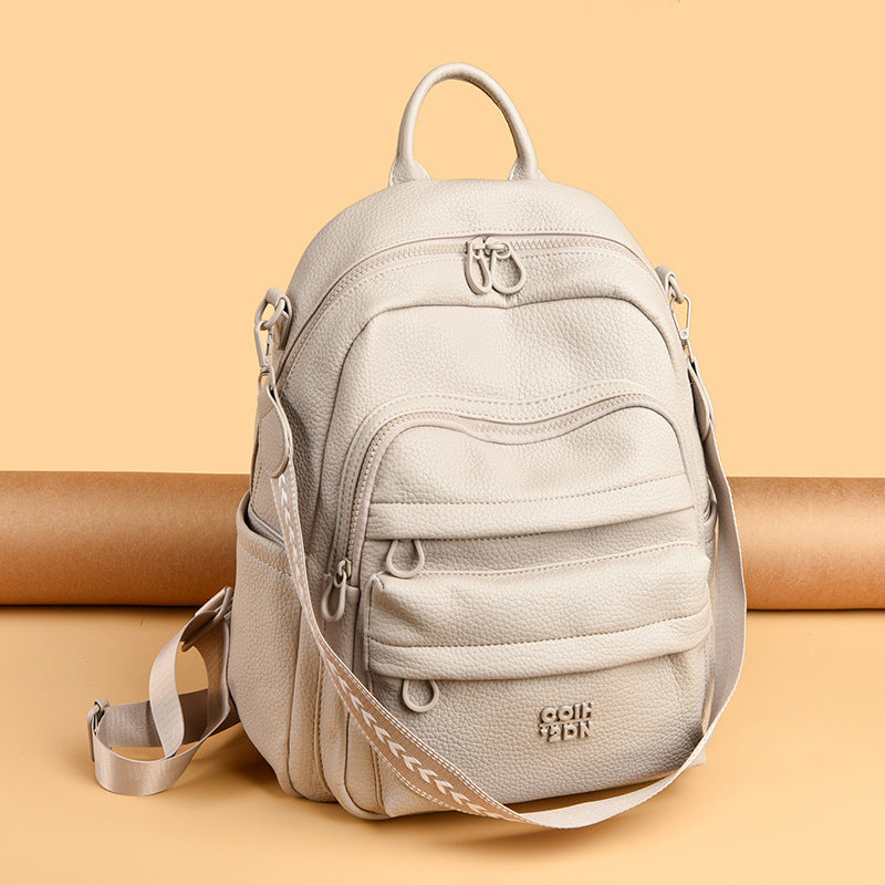 Leather Multi-Compartment Backpack Kalsten