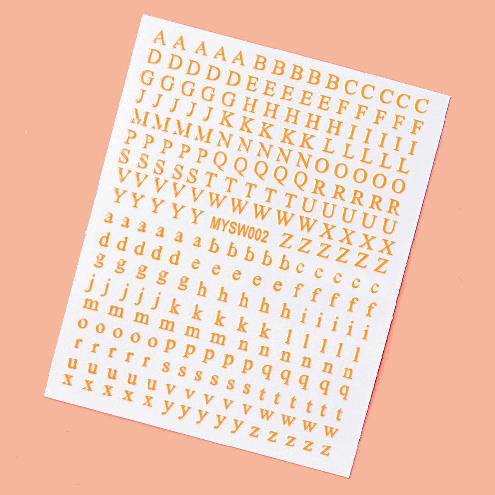 Decorative Alphabet Nail Art Stickers