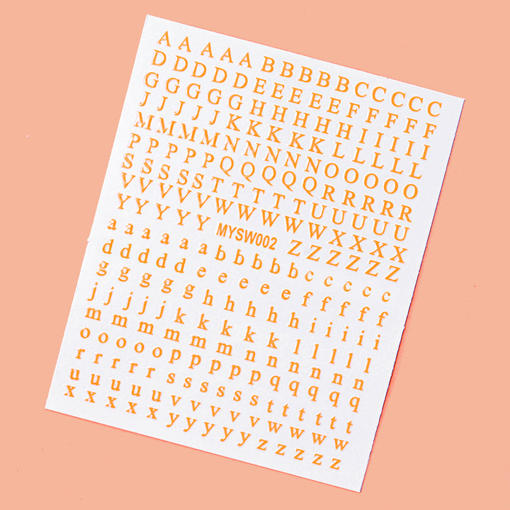 Decorative Alphabet Nail Art Stickers