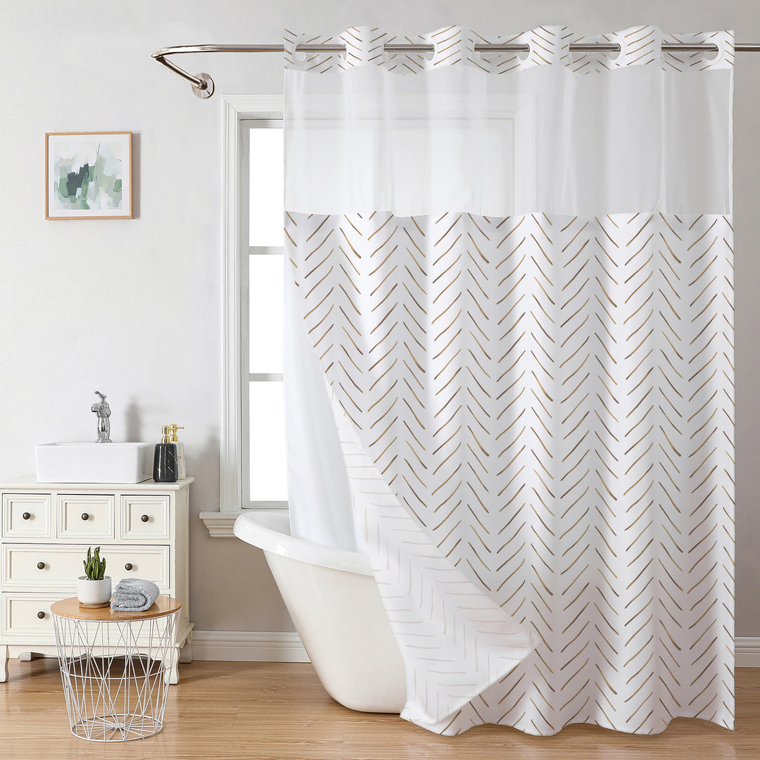 Herringbone Pattern Shower Curtain Kalsten