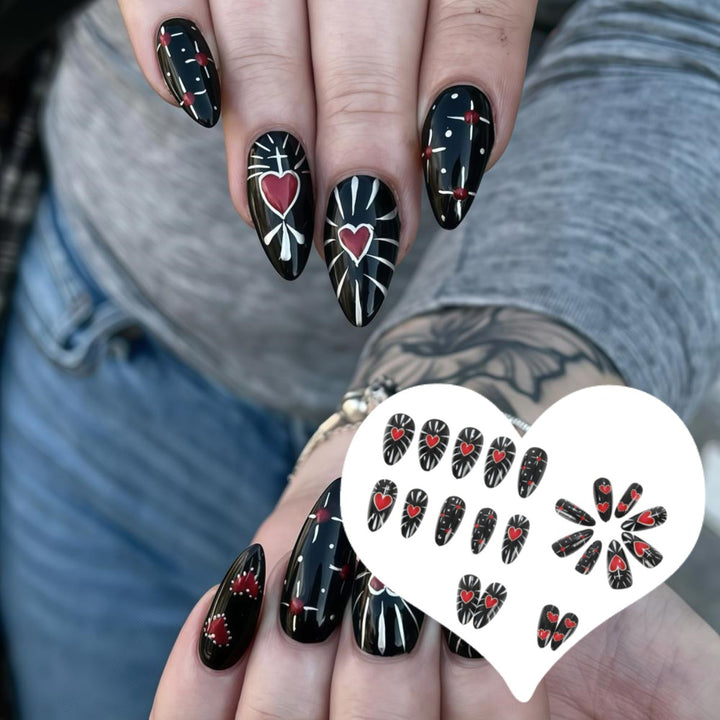 Artistic Heart Motif Art Nails Kalsten