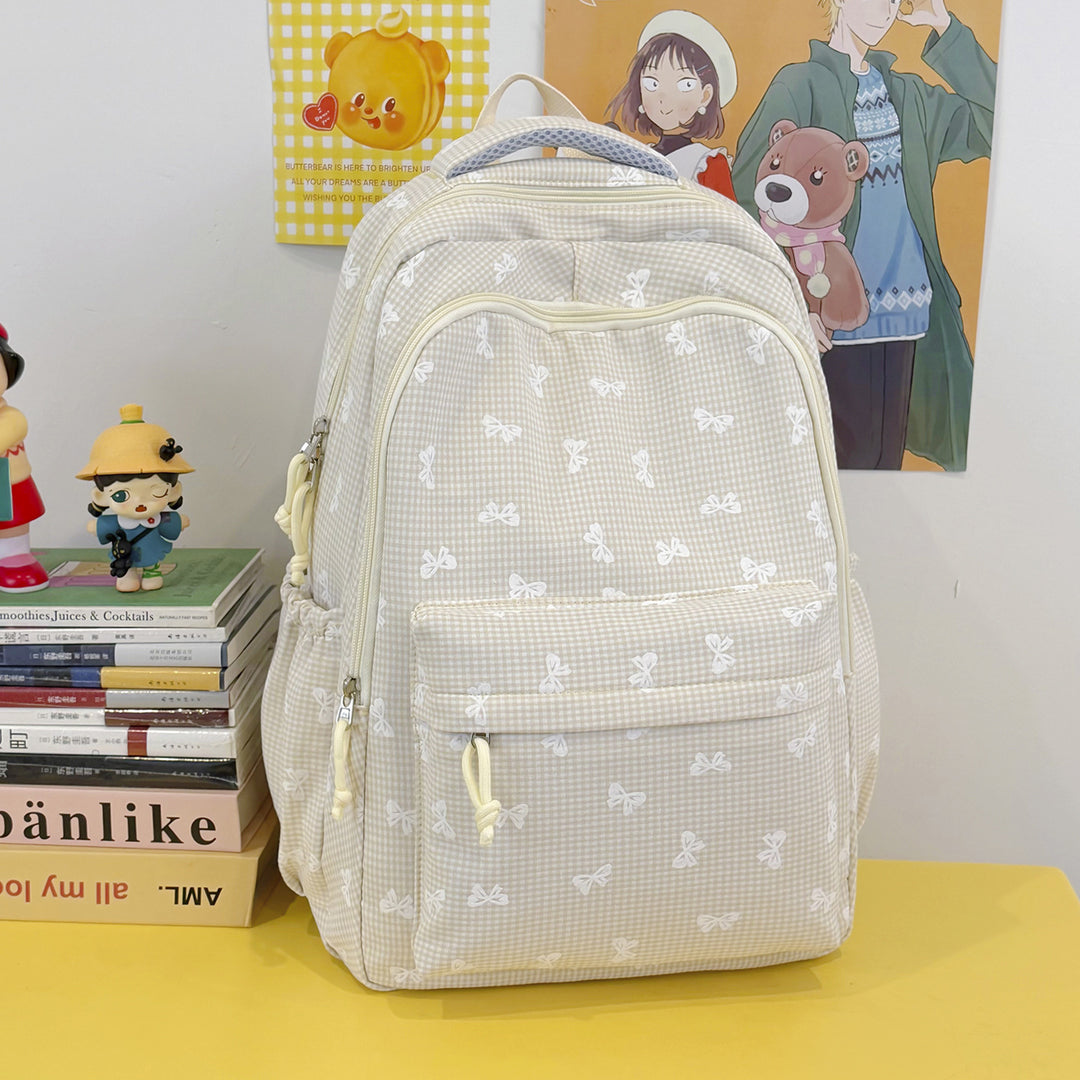 Cute Bow-Embellished Casual Backpack Kalsten
