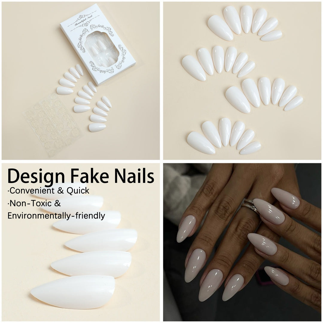 Artificial nail set with elegant stiletto tips and matte finish Kalsten