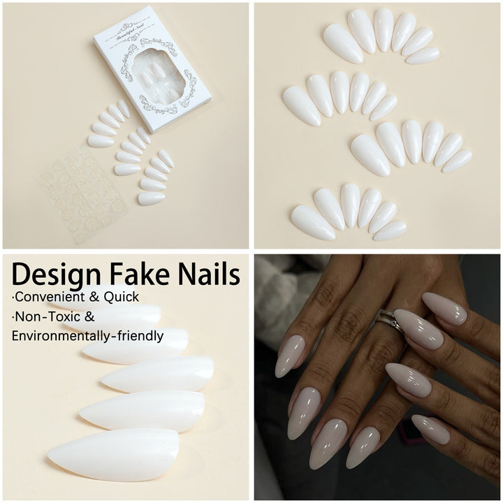 Artificial nail set with elegant stiletto tips and matte finish Kalsten