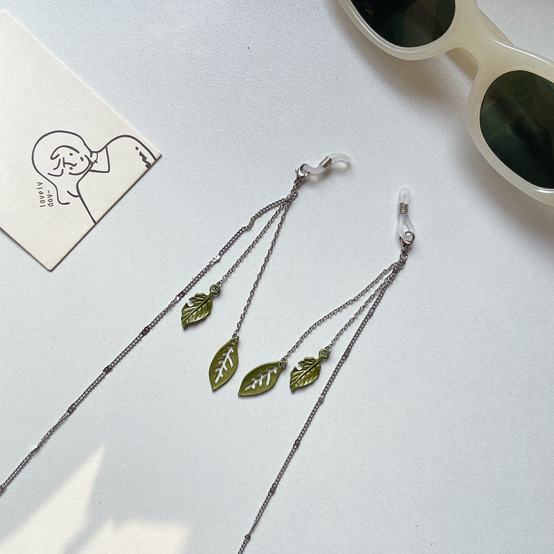Fashionable glasses holder chain with leaf motifs Kalsten