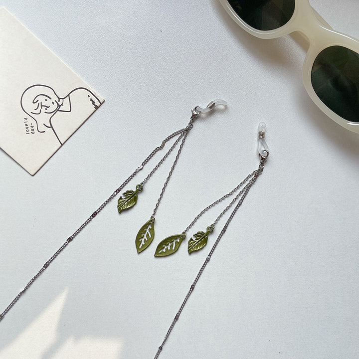 Fashionable glasses holder chain with leaf motifs Kalsten