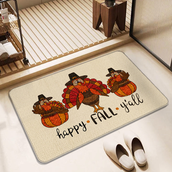 Colorful Paw Print Bath Mat