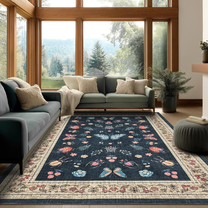 Decorative Floral Pattern Area Rug Kalsten