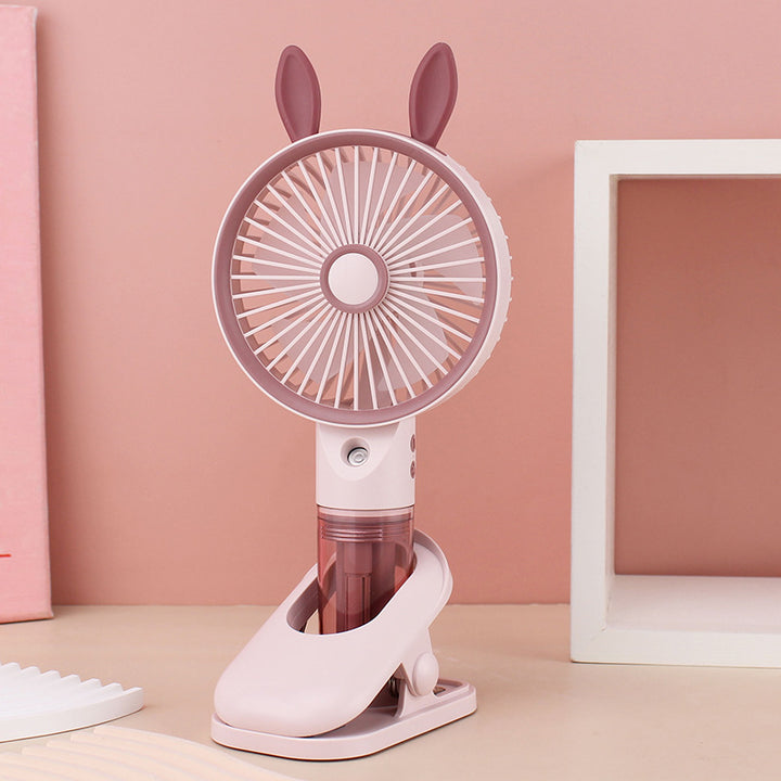 Cooling compact rechargeable clip-on misting handheld fan with detachable water reservoir and adjustable tilt Kalsten