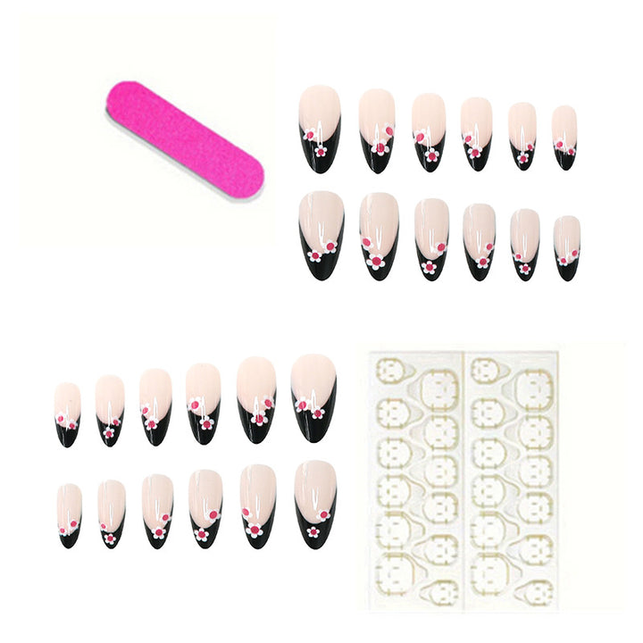 Elegant Floral Accent Press-On Nails