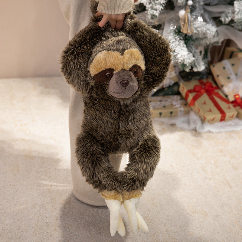 Lifelike Lying-Down Sloth Plush with Extra-Long Arms and Ultra-Soft Faux Fur Kalsten