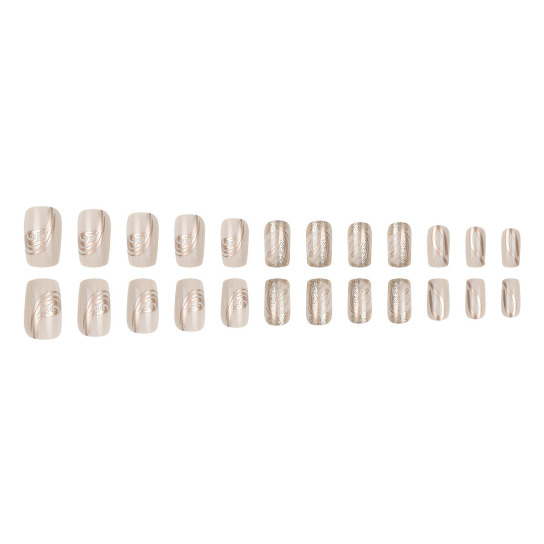 Elegant Swirl Design Acrylic Press-On Nails Kalsten