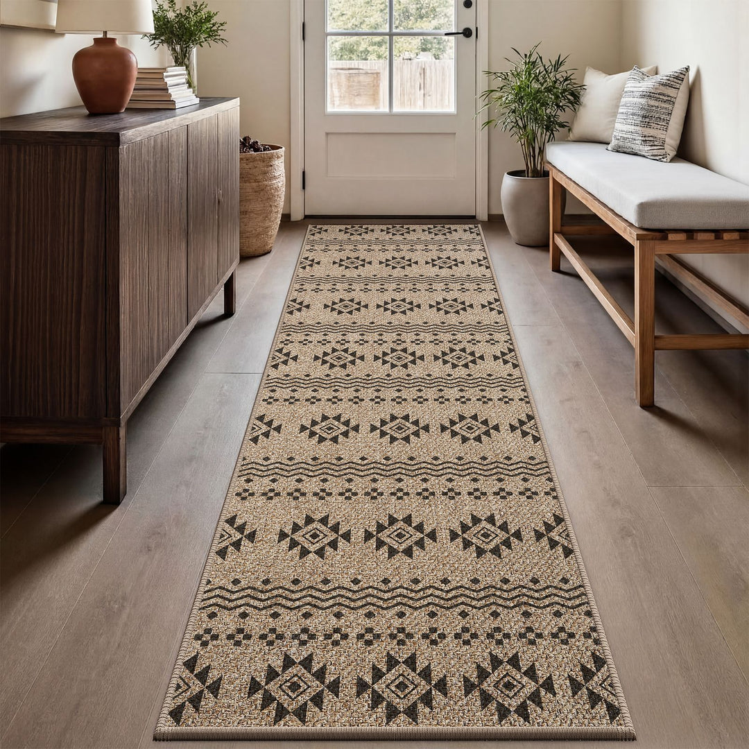 Intricate Floral Design Runner Mat
