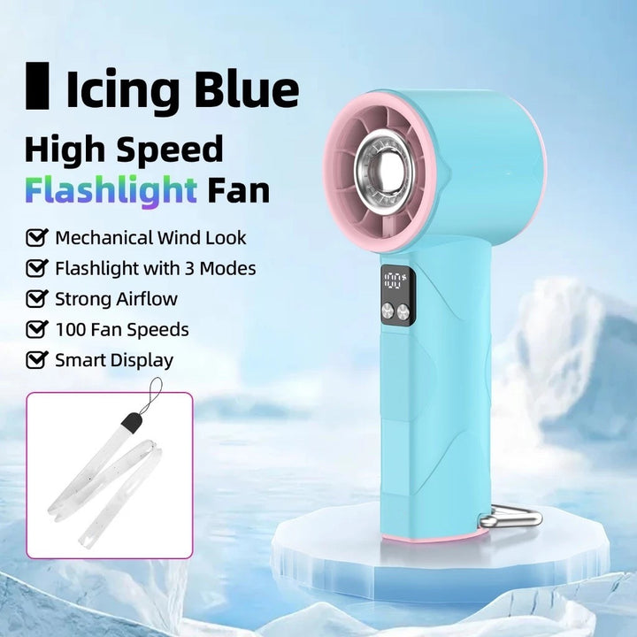 Women's high-speed handheld fan with integrated LED light Kalsten