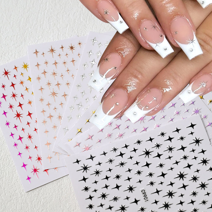 Gold Star Nail Art Decoration Stickers
